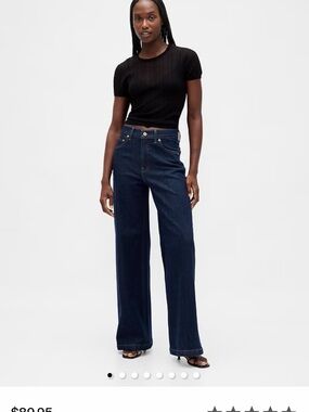 GAP Dark Blue 26P Wide-Leg Jeans